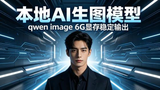 本地AI生图模型 qwen image 6G显存稳定输出