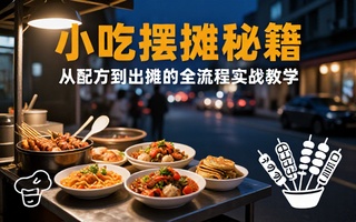 小吃摆摊制作配方教学掌握各类风味街边小吃做法