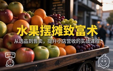 街边水果摆摊创业课程学习选品售卖技巧提升小店营收收益