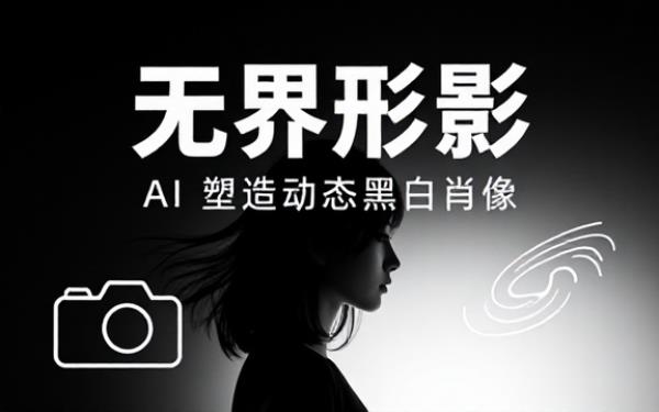 AI写真：打造无实物背景不同动作黑白肖像