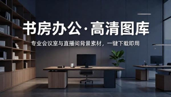 书房办公会议室直播间背景高清图片素材
