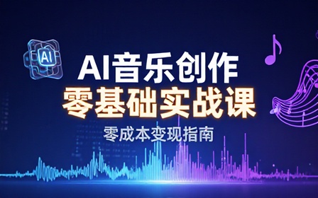 AI音乐创作零基础实战课，零成本变现