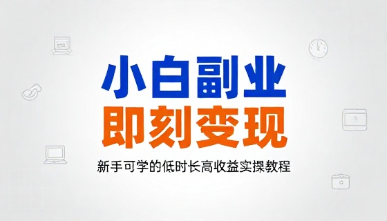 新手小白可学的低时长高收益副业实操教程