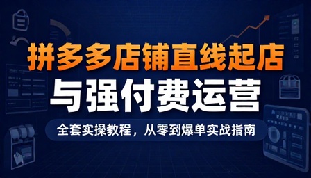 拼多多店铺直线起店与强付费运营全套实操教程