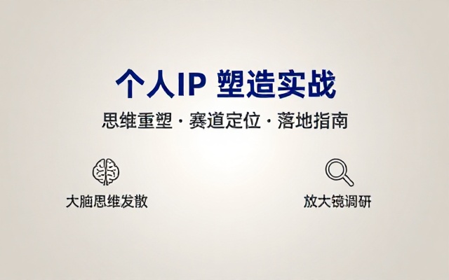 个人 IP 打造实操课程含思维塑造与赛道调研