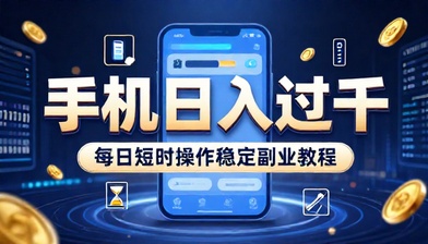 手机每日短时间操作稳定日入过千副业教程
