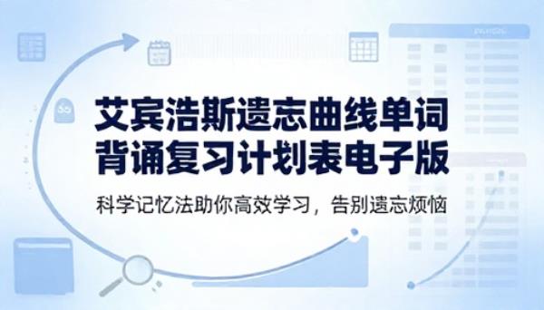 艾宾浩斯遗忘曲线单词背诵复习计划表电子版