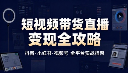 抖音小红书视频号短视频带货直播变现全攻略