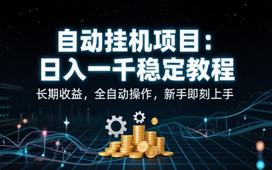 最新自动挂机项目长期稳定日入一千教程
