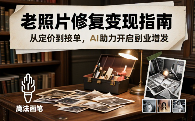 AI 老照片修复接单教程从修复定价到接单全流程依托图片处理实现副业增收