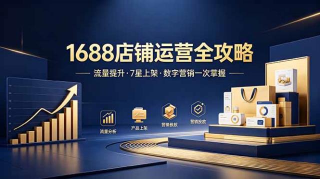1688店铺没流量？产品上架不到7星？数字营销不会投？全套运营技能一次学(更新6月）
