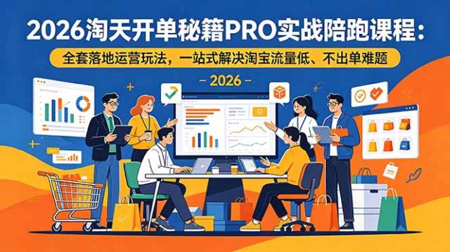 2026淘天开单秘籍PRO实战陪跑课程：全套落地运营玩法，一站式解决淘宝流量低、不出单难题