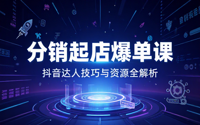 抖音达人分销起店爆单课：含多技巧及资源