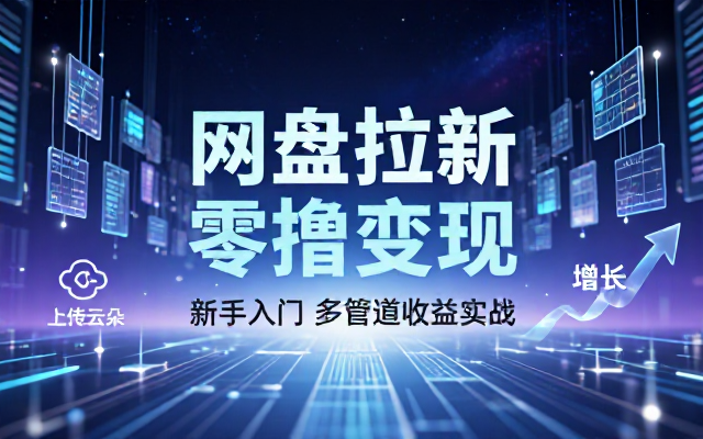 新手零撸天花板项目：网盘拉新多种变现