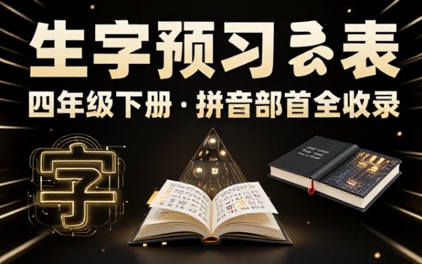 四年级下册语文课后生字预习表含拼音部首