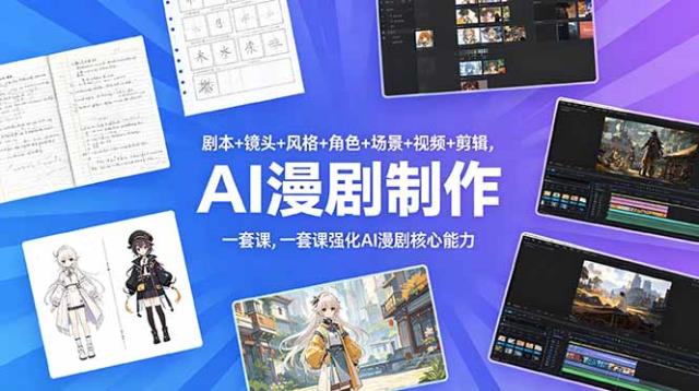 剧本镜头风格角色场景视频剪辑，一套课强化AI漫剧核心能力