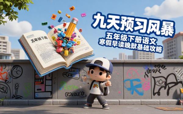 五年级下册语文寒假早读晚默九天预习基础资料