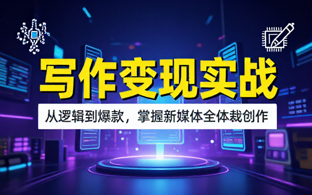 新媒体写作实操课程掌握多体裁写作逻辑依靠优质内容实现账号变现涨粉