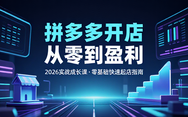 2026拼多多开店成长课：零基础起店盈利
