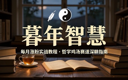 公众号老年哲学鸡汤赛道月涨粉及教程
