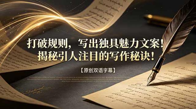 打破规则，写出独具魅力文案！揭秘引人注目的写作秘诀！【原创双语字幕】