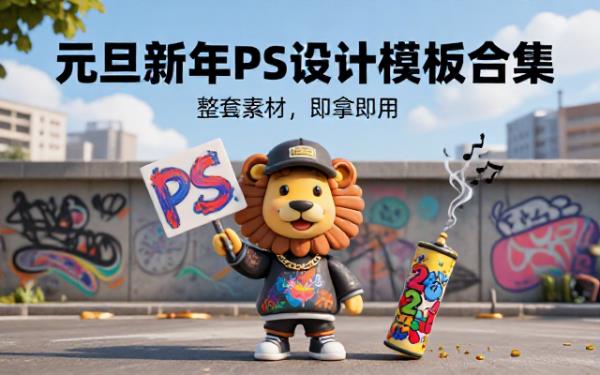元旦新年主题 PS 设计模板整套合集资料