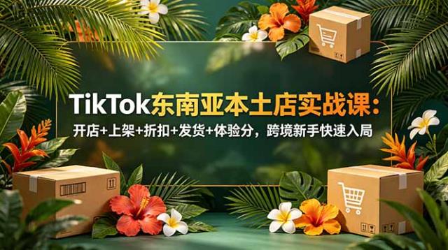 TikTok东南亚本土店实战课：开店上架折扣发货体验分，跨境新手快速入局