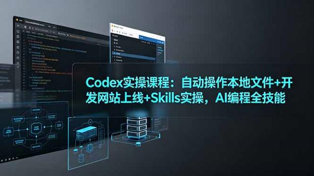 Codex实操课程：自动操作本地文件开发网站上线Skills实操，AI编程全技能