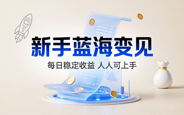 新手可变现蓝海玩法，人人能做日入300