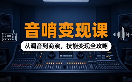 音响师自学变现课程学习调音技能承接商演婚庆接单实现技能变现增收