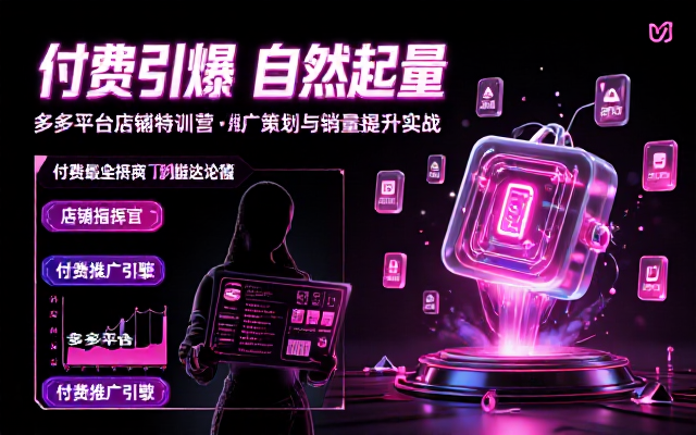 多多平台店铺特训营学习起店付费推广活动策划提升店铺商品自然销量