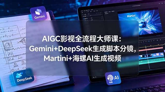 AIGC影视全流程大师课：GeminiDeepSeek生成脚本分镜，Martini海螺AI生成视频