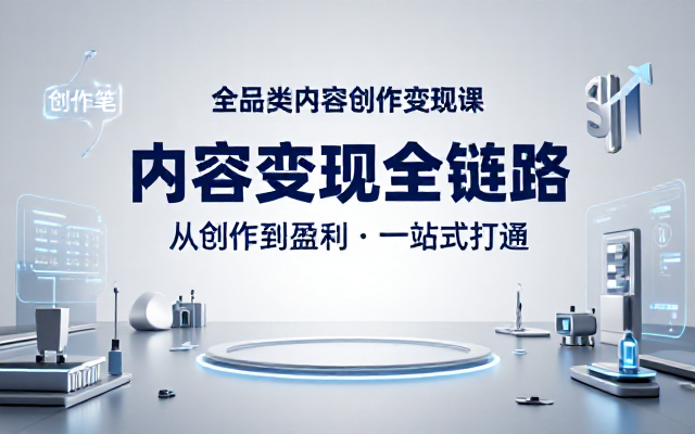 全品类内容创作变现课从内容生产到商业化落地打通自媒体完整盈利链路