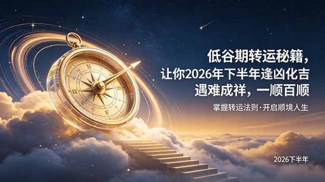 付费文章：低谷期转运秘籍，让你2026年下半年逢凶化吉，遇难成祥，一顺百顺。