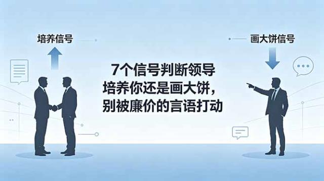 付费文章：7个信号判断领导培养你还是画大饼，别被廉价的言语打动