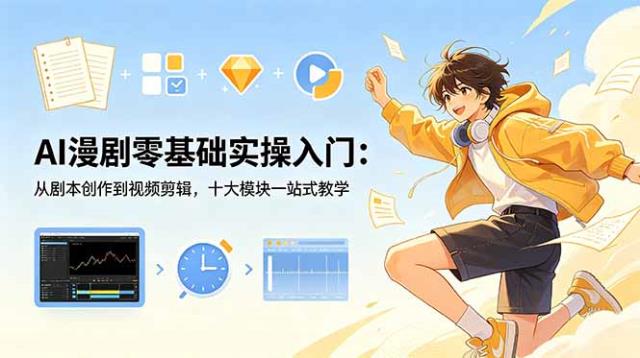 AI漫剧零基础实操入门：从剧本创作到视频剪辑，十大模块一站式教学