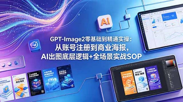 GPT-Image2零基础到精通实操：从账号注册到商业海报，AI出图底层逻辑全场景实战SOP