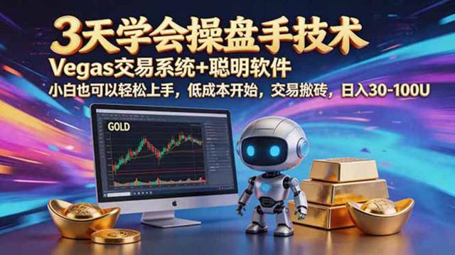 三天学会操盘手技术，vegas技术聪明软件，小白也可以轻松上手，日入500
