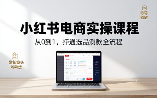 小红书电商实操课程详解账号搭建选品测款全流程零基础入局电商变现