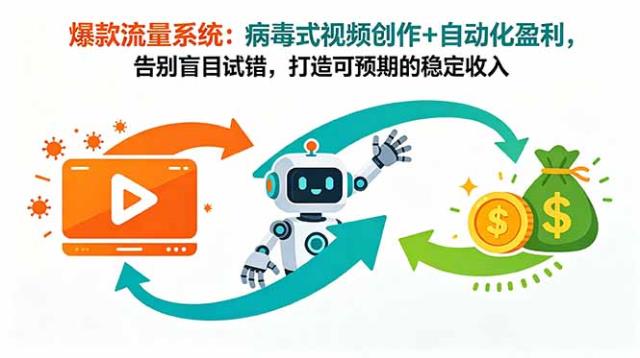 爆款流量系统：病毒式视频创作自动化盈利，告别盲目试错，打造可预期的稳定收入
