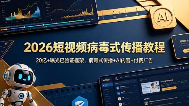 2026短视频病毒式传播教程：20亿曝光已验证框架，病毒式传播AI内容付费广告