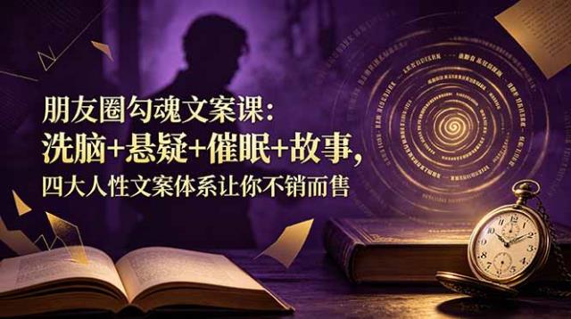 朋友圈勾魂文案课：洗脑悬疑催眠故事，四大人性文案体系让你不销而售