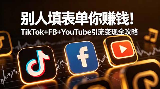 别人填表单你赚钱！TikTokFBYouTube 引流变现全攻略【原创双语字幕】