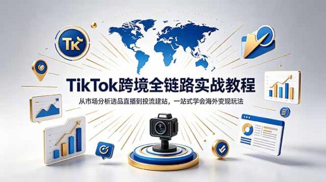 TikTok独立站跨境基础全套教程，拆解平台盈利逻辑，新手从零跑通变现全流程