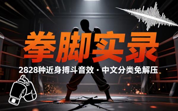 宝藏级别音效！2828种近身搏斗拳打脚踢音效素材，全部中文分类，免解压使用BOOMLibraryCloseCombat
