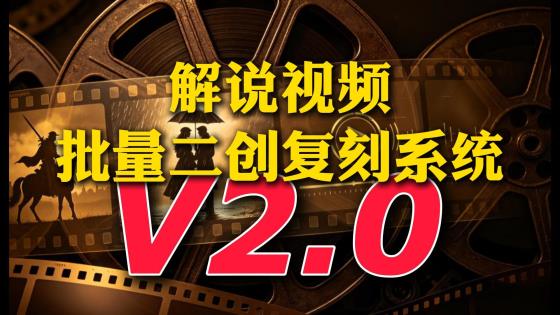 解说视频批量二创复刻系统V2.0