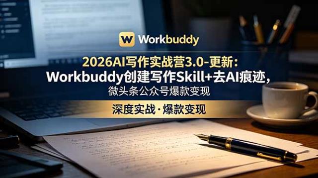 2026AI写作实战营3_0-更新：Workbuddy创建写作Skill去AI痕迹，微头条公众号爆款变现