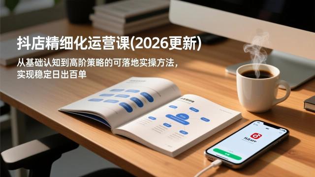 抖店精细化运营课(更新6月)，从基础认知到高阶策略的可落地实操方法，实现稳定日出百单