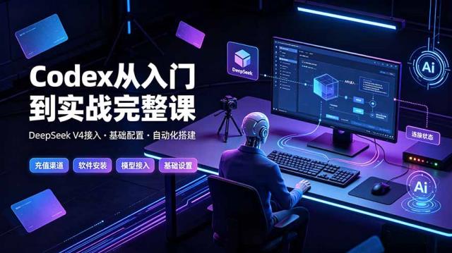 Codex从入门到实战完整课｜充值·安装·接入DeepSeek，记忆·插件·Skill·CLI·MCP全拆解