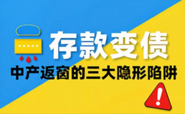 中产返贫三大隐形陷阱存款变负债
